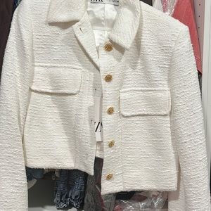 Zara white blazer NWT